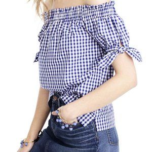 Gingham Off the Shoulder Top
